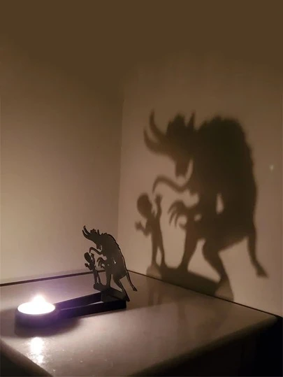 1pc Terror Atmosphere Projection Crafts Interesting Candle Shadow Props Creative Shadow Desktop Decoration