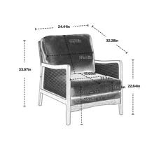 HOMEFUN Wood Frame Armchair Modern Accent Chair Lounge Chair for Living Room - trái cam - Xem 6