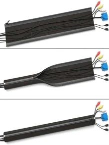 Tổ chức cáp Sự quản lý Bộ , Bàn làm việc Cable Sự quản lý , Máy tính Sợi dây Sắp xếp Và Lưu trữ Tay áo , Dây kéo Cable Lớp bảo vệ - màu đen - Xem 5