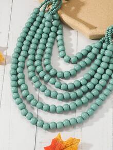 1 Miếng Lớp Kết cườm Đúng mốt Dân tộc Phong cách Bohemian Dây chuyền Đối với phụ nữ - Màu xanh nhạt - Xem 2