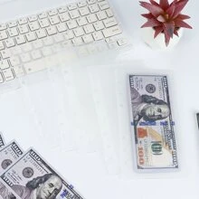 5pcs/Pack A6/A7 Binder Devider Bag PP Separator Pages Budget Book Accessory Loose Leaf Ring Cash Banknotes Holder Organizer Back To School - Multicolor - View 4