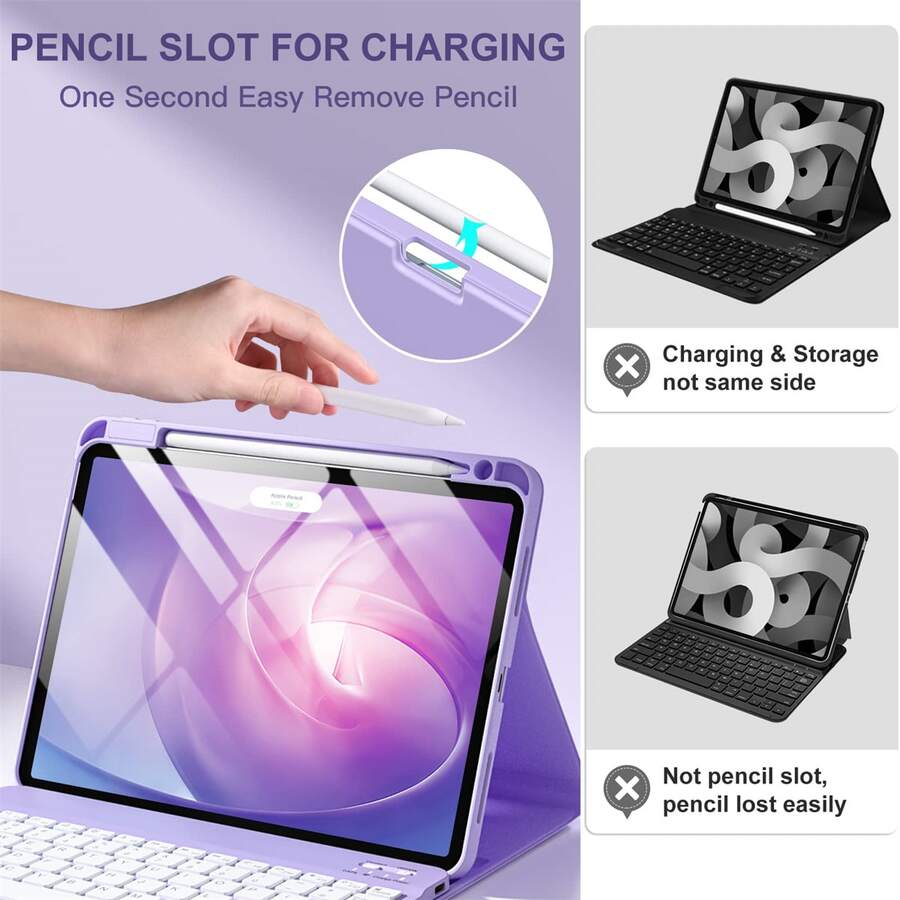 iPad Air 5th 4th Generation Case with Keyboard 10.9 Inch, Slim Smart