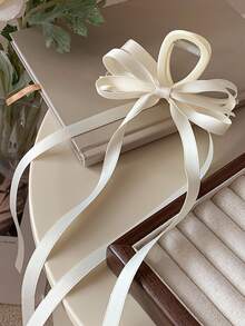 1入優雅甜美芭蕾風格蝴蝶結髮爪可愛 - 米色 - 查看 3