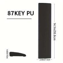 Ajazz鍵盤手托真皮手托87鍵鍵盤軟掌托專用鍵盤腕墊真皮黑色 - 黑色 - 查看 1