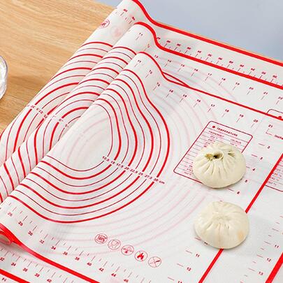 1pc Silicone Kneading Board, Silicone Pastry Mat, Extra Non Stick Baking Mat With Measurement Fondant Mat, Counter Mat, Dough Rolling Mat, Oven Liner, Pie Crust Mat, Roll Up Receive Kneading Pad Back To School