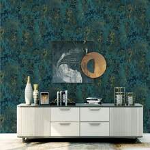 1卷復古美式風格深壓花&牆紙,現代時尚&極簡風格設計,防水&PVC材質,理想適用於家庭&酒店&辦公室內部牆裝飾,臥室&客廳&背景牆 - 綠色 - 查看 1