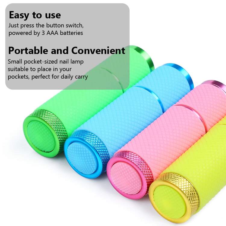 9 盏 LED 美甲灯、迷你紫外线指甲烘干机（用于凝胶指甲油）、便携式美甲手电筒（用于美甲）- 粉色指甲烘干机（用于快速固化）、美甲用品、美甲工具、美甲工具、返校、指甲、按压指甲的美甲工具 - 粉色 - 查看 3