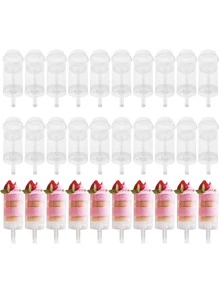 5入組透明塑料蛋糕解壓泡泡容器附底座和棒適用於冰淇淋,甜品,慕斯展示架適合婚禮,生日,派對 - 無色 - 查看 1