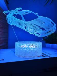 1pc Creative 3d Sports Car Night Light With 16-color Remote Control For Home Decor, Usb Bedside Table Lamp As Gift For Car Racing Fans On Festivals Or Birthdays - Multicolor - View 2