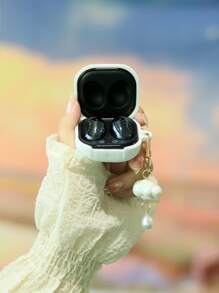 Plain Case Compatible With AirPods With Samsung Galaxy buds live/Pro - White - View 1