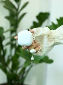 Plain Case Compatible With AirPods With Samsung Galaxy buds live/Pro - White - View 7