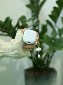 Plain Case Compatible With AirPods With Samsung Galaxy buds live/Pro - White - View 3