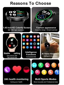 1 件男女玫瑰金不锈钢表带运动日历闹钟 24 小时心率监测睡眠跟踪圆形表盘智能手表，带 1 条硅胶表带，兼容 Android 和 - 玫瑰金 - 查看 10