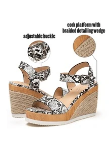 Women's Platform Sandals Open Toe Wedge Sandals Ankle Strap Summer Sandals - 彩色 - 查看 2