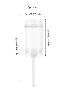5入組透明塑料蛋糕解壓泡泡容器附底座和棒適用於冰淇淋,甜品,慕斯展示架適合婚禮,生日,派對 - 無色 - 查看 3
