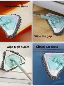 Triangle Telescopic Mop For Cleaning Ceilings, Walls, Roofs, Walls And Tiles - Green - View 3