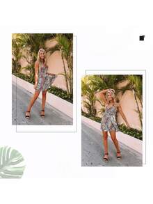 Women's Platform Sandals Open Toe Wedge Sandals Ankle Strap Summer Sandals - 黑與白 - 查看 5