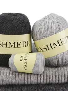 QJH 6 cái/gói Sợi len đan tay Cashmere Bóng sợi đan cashmere cho khăn quàng cổ đan áo len tự làm (50g Sợi chính + 20g Sợi phụ, khoảng 310m/chiếc) - xám nhạt - Xem 3