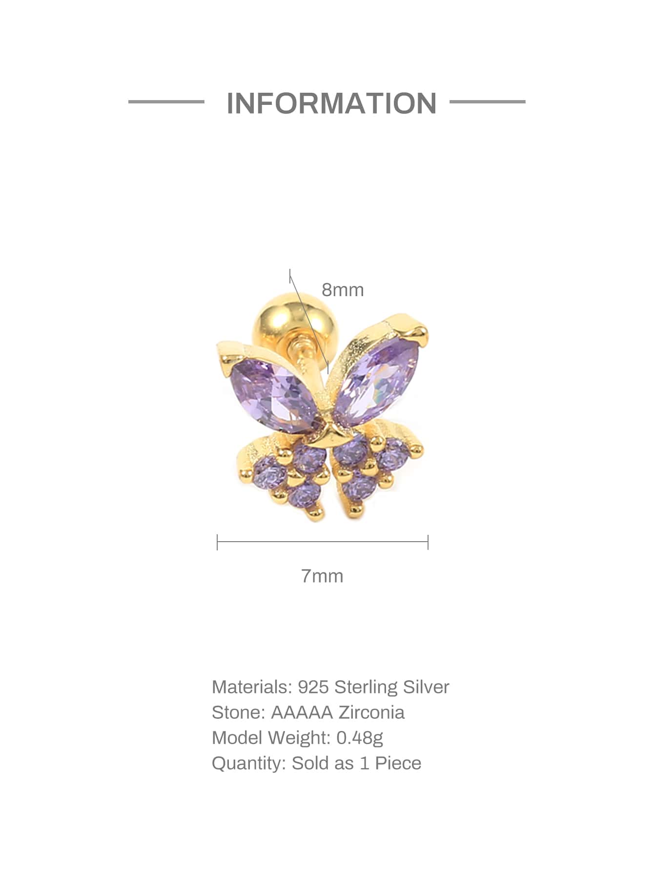 Orecchini pendenti a farfalla con AMETISTA viola / viola in argento sterling 925 / pietra preziosa naturale e autentica - Italia