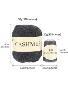 QJH 6 cái/gói Sợi len đan tay Cashmere Bóng sợi đan cashmere cho khăn quàng cổ đan áo len tự làm (50g Sợi chính + 20g Sợi phụ, khoảng 310m/chiếc) - xám nhạt - Xem 5