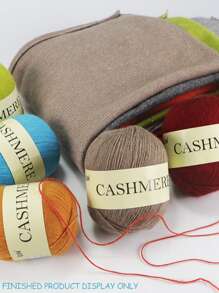 QJH 6 cái/gói Sợi len đan tay Cashmere Bóng sợi đan cashmere cho khăn quàng cổ đan áo len tự làm (50g Sợi chính + 20g Sợi phụ, khoảng 310m/chiếc) - xám nhạt - Xem 9