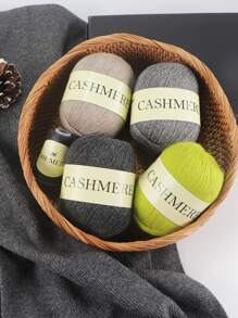 QJH 6 cái/gói Sợi len đan tay Cashmere Bóng sợi đan cashmere cho khăn quàng cổ đan áo len tự làm (50g Sợi chính + 20g Sợi phụ, khoảng 310m/chiếc) - xám nhạt - Xem 6