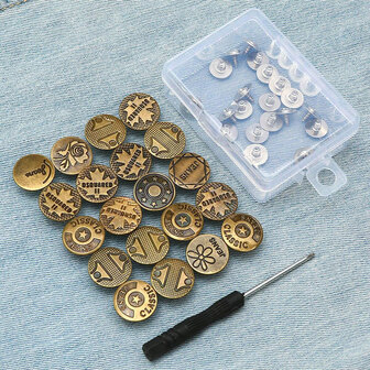 20,收納盒和安裝工具,牛仔褲,穿孔,大,小固定的縫紉,可調節和可拆卸適用於腰收緊