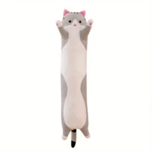 圣诞装饰 1pc 长条灰猫毛绒玩具,圣诞猫玩具,长毛绒玩具,玩具>毛绒 - 灰色 - 查看 2