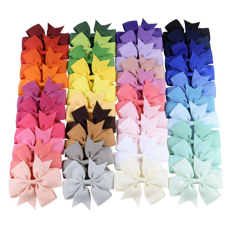 40pcs Ngẫu nhiên Kẹo Màu sắc Kẹp tóc Đối với Trẻ em , Đơn giản Du lịch Phong cách , Tóc Nơ Kẹp Dành cho Cô gái , Bên Kẹp Đối với Em bé Phụ kiện tóc - Nhiều màu - Xem 1