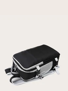 带鞋隔层和充电口的轻便旅行背包 - 大容量通勤包，适合时尚便捷的旅行黑色休闲笔记本电脑背包，轻便旅行书包，简单的顶部手柄书包，适合工作学校背包，学校用品，大容量，轻便，经典休闲，适合青少年女孩女大学生，新秀和白领工作者，白领工作者，非常适合返校、大学、办公室、度假、海滩 - 黑色 - 查看 7