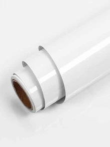 1 Rollo de Etiquetas Adhesivas Brillantes Blancas Gruesas Similares a Pintura para Renovación de Muebles, Resistente al Agua y Humedad, Etiqueta Autoadhesiva a Prueba de Aceite para Cocina, Cambio de Color de Aire Acondicionado y Lavadora, Removible, Paneles de Pared Decorativos, Papel Tapiz, Decoración Primaveral para Refrescar tu Hogar, Etiquetas Decorativas Rama