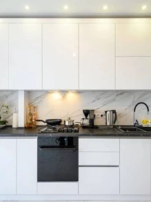 1 Rollo de Etiquetas Adhesivas Brillantes Blancas Gruesas Similares a Pintura para Renovación de Muebles, Resistente al Agua y Humedad, Etiqueta Autoadhesiva a Prueba de Aceite para Cocina, Cambio de Color de Aire Acondicionado y Lavadora, Removible, Paneles de Pared Decorativos, Papel Tapiz, Decoración Primaveral para Refrescar tu Hogar, Etiquetas Decorativas Rama