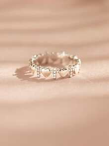 1入組925純銀交叉圓環,圓環適合女士,勵志交叉心禮物適合女士,通過首飾類圓環適合女孩,生日聖誕節禮物為她 - 銀色 - 查看 7