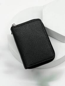 Ví đựng thẻ ID nhiều lớp bằng da PU, kiểu dáng cổ điển, nhẹ nhàng, tiện dụng, có khóa kéo, ví đựng thẻ tín dụng đa chức năng, quà tặng cho phụ nữ công sở, quà tặng dịp lễ, kỷ niệm, sinh nhật, ngày Nhà giáo, ví đựng thẻ ID, ví đựng thẻ tín dụng, ví mini cho nam giới. - màu đen - Xem 4