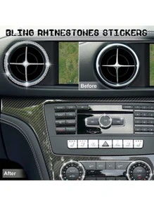 1pc 4mm Self-adhesive White Rhinestone Sticker, Suitable For Car Interior Decoration Diy - White - View 2
