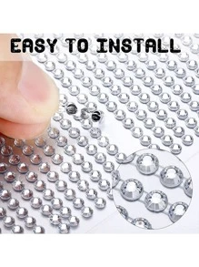 1pc 4mm Self-adhesive White Rhinestone Sticker, Suitable For Car Interior Decoration Diy - White - View 4
