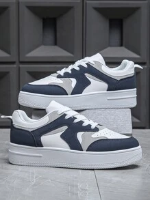 Vợ chồng Khối màu Mặt trước Lace-up Giày thể thao , Ngoài trời Giày trượt băng - Màu xanh lam - Xem 1