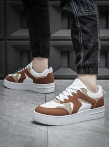 Không giới tính Khối màu Lace-up Điền kinh Giày dép Đối với Cặp đôi , Thích hợp Đối với Thể thao Và Các hoạt động ngoài trời - màu nâu - Xem 2