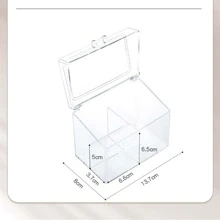 Acrylic Flip Cover Desktop Storage Box With Compartments, Transparent Dustproof Stationery Organizer For Pictures, Cards, Etc.,Pencil Case,Pencil Pouch,School Bag - Clear - View 3