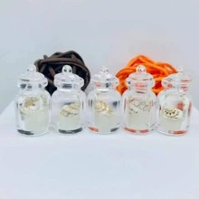 首飾配件透明玻璃瓶&模擬海螺&發光漂流瓶&貝殼設計耳環,鑰匙扣,吊墜適用於diy配飾,項鍊,鑰匙扣,情人節禮物 - 白色 - 查看 2
