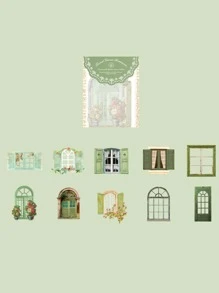 1 Gói Nhãn Dán Thẻ Ghép Cửa Sổ Rỗng Trở Lại Trường - Nhiều màu - Xem 3