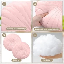 1pc Round Seat Cushion Pumpkin Throw Pillows Solid - Pink - View 3