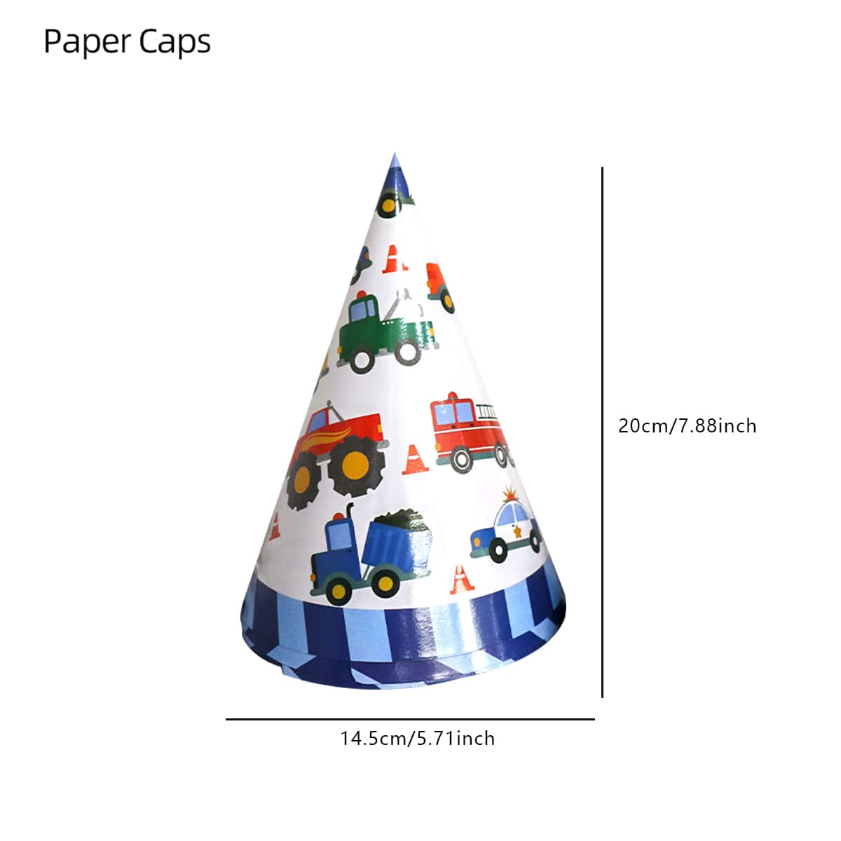 6 piezas Sombreros construcción con patrón de camión fiesta - Bronce - Ver 1