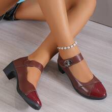 Zapatos para mujeres, zapatos Mary Jane suave y suela suave y cómoda para mujeres de mediana y tercera edad en primavera y verano (material en primavera y otoño, PU en verano) - Burdeos - Ver 2