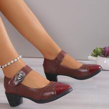 Zapatos para mujeres, zapatos Mary Jane suave y suela suave y cómoda para mujeres de mediana y tercera edad en primavera y verano (material en primavera y otoño, PU en verano) - Burdeos - Ver 4