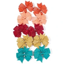 bilicaca 40pcs Random Color Candy-Colored Bowknot Hair Clips For Children, Holidays, Girls, Ponytail, Side Clips, Baby Hair Accessories - Multicolor - View 3