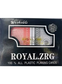 Royal.zrg Black Pack Double Deck Plastic Playing Cards, Waterproof 100%, Family Entertainment Games, Washable, Large Font 5.8*8.8 - White - View 2