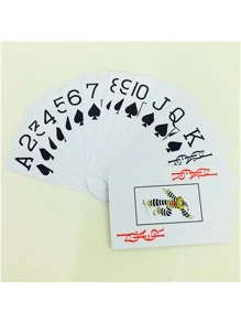 Royal.zrg Black Pack Double Deck Plastic Playing Cards, Waterproof 100%, Family Entertainment Games, Washable, Large Font 5.8*8.8 - White - View 5