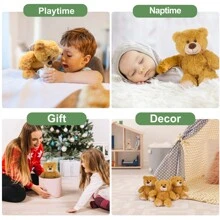 Benben泰迪熊填充動物,6入組,泰迪熊批發,10英寸小熊毛絨玩具,適用於兒童,男孩,女孩生日禮物,baby Shower裝飾,聖誕節禮物,感恩節,復活節和情人節 - 棕色 - 查看 5