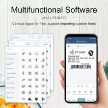 DETONGER DP26 Pink Portable Label Printer Wireless Use For Home Commercial Multifunction Mini Handheld Barcode Price Self-Adhesive Thermal Label Paper Smart Printer Happy Mother's Day Gift - Pink - View 7